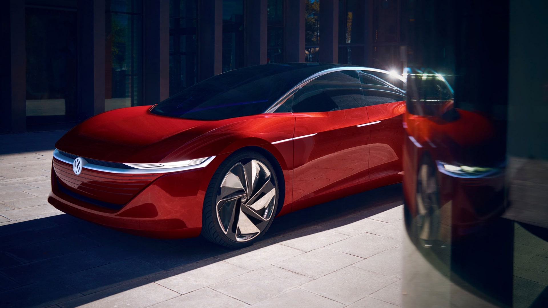 VW concept car in red.